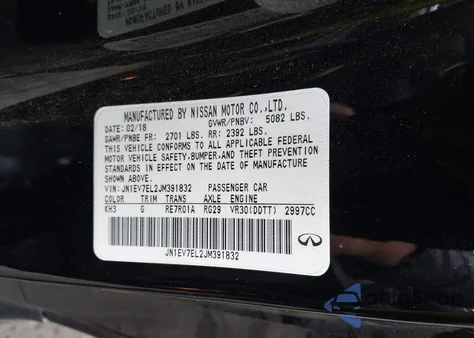 2018 Infiniti Q60 3.0T Luxe from USA, damaged, VIN JN1EV7EL2JM391832